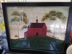 Warren Kimble Folk Art Red Barn Print 22 X 17 Framed (View 14 of 15)