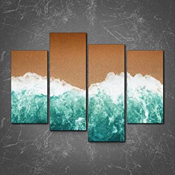 Wave Wall Art Throughout 2017 Amazon: Peenoke Wall Art: Top View Wave Of Turquoise (View 3 of 15)
