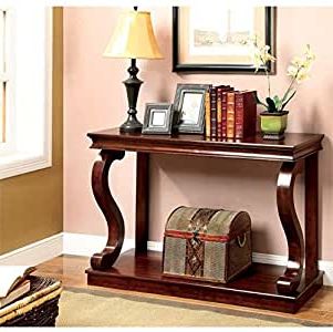 Well Known Amazon: Bowery Hill Console Table In Warm Cherry Pertaining To Warm Pecan Console Tables (View 10 of 15)