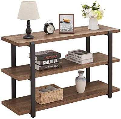 Well Known Amazon: Foluban Console Table, Rustic Long Sofa Table For Rustic Oak And Black Console Tables (View 1 of 15)