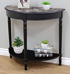Well Known Amazon: Narrow Console Table  Entry Tables For In Faux White Marble And Metal Console Tables (View 13 of 15)