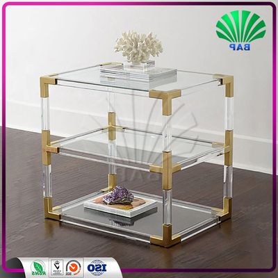 Well Known Antique Gold Aluminum Console Tables With Luxury Living Room Furniture Clear Acrylic Corner Table (View 4 of 15)