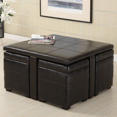 Well Known Dark Coffee Bean Console Tables Pertaining To Amazon: Ceres Leatherette 5 Piece Coffee Table And (View 6 of 15)