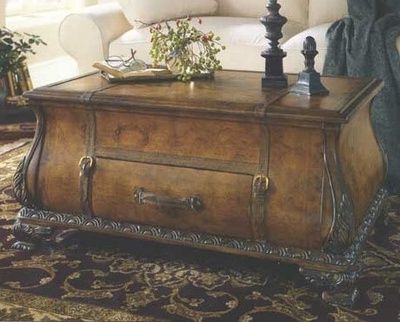 Well Known Espresso Wood Trunk Console Tables Within Old World Map Bombay Trunk Coffee Table – 553070 – Butler (View 10 of 15)