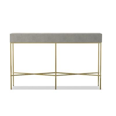 Well Known Faux Shagreen Console Tables Throughout Faux Shagreen Console Table, Grey (View 2 of 15)