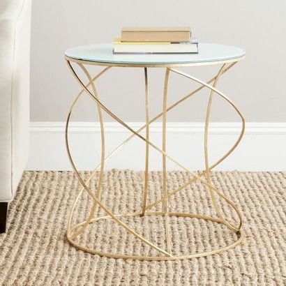 Well Known Glass And Gold Oval Console Tables Regarding Safavieh Cagney Accent Table (View 7 of 15)