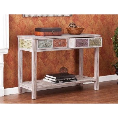 Well Known Gray Wash Console Tables Pertaining To Southern Enterprises Dharma White Washed Console Table (View 8 of 15)