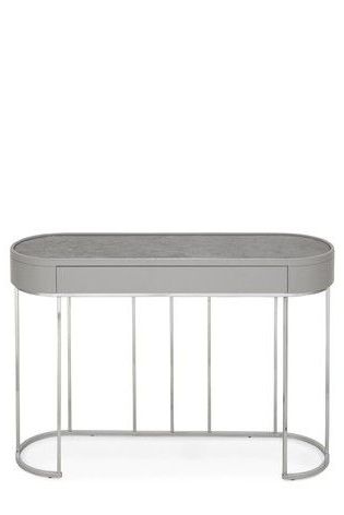 Well Known Gray Wood Veneer Console Tables Intended For Grey Sloane Marble Console Table (View 15 of 15)