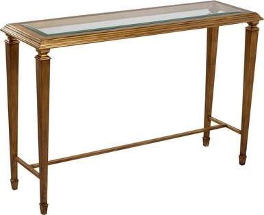 Well Known Hammered Antique Brass Modern Console Tables With Regard To Scarborough House Console Table Beveled Glass Top Antique (View 1 of 15)