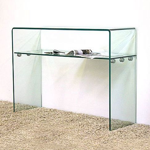 Well Known Large Curved Shelf Glass Console Table (W:100Cm X D:33Cm X In Glass And Pewter Oval Console Tables (View 5 of 15)