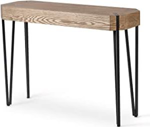 Well Known Metal Legs And Oak Top Round Console Tables Throughout Amazon: Hillenbrand & Co Narrow Console Table (View 13 of 15)