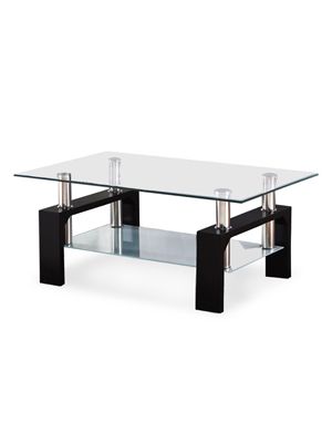 Well Known Modern Glass Chrome Wood Coffee Table Shelf Rectangular Throughout Chrome And Glass Rectangular Console Tables (View 9 of 15)