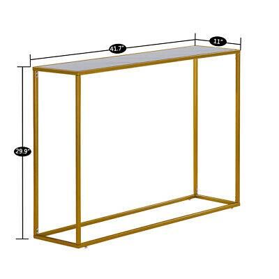 Well Known Narrow Console Table Gold Slim Marble Top Modern Inside Marble Console Tables Set Of  (View 11 of 15)