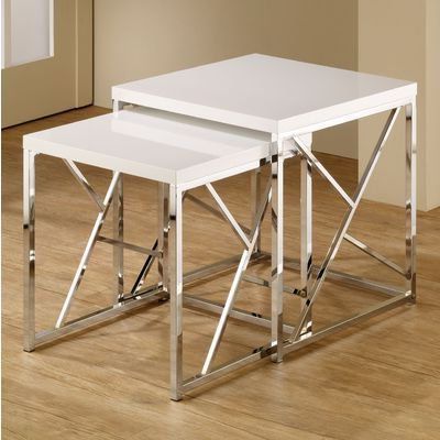 Well Known Nesting Console Tables Throughout 2 Piece Nesting Table Size: Small, Finish: Whitewildon (View 14 of 15)
