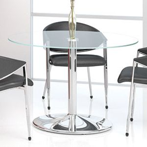 Well Known Round Glass Conference Table With High Polished Chrome Regarding Polished Chrome Round Console Tables (View 15 of 15)