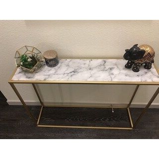 Well Known Silver Console Tables Throughout Shop Silver Orchid Hasmik Rectangular Faux Marble Console (View 5 of 15)
