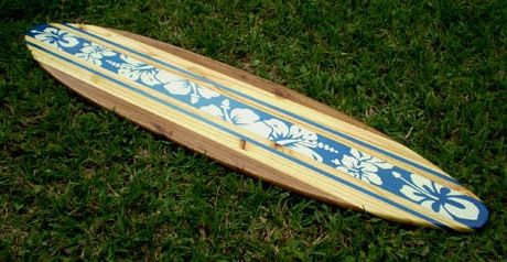Well Known Surfing Wall Art Intended For Blue Tropical Classic Solid Wood Surfboard Wall Art (View 9 of 15)
