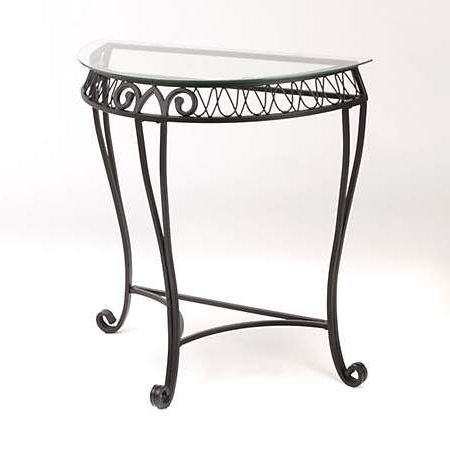 Well Known Wrought Iron Console Tables With Regard To Demilune Loop Console Table (View 1 of 15)