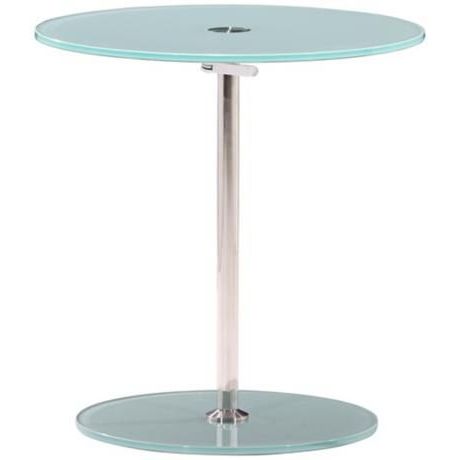 Well Known Zuo Radical Adjustable Chrome And Frosted Glass Side Table Regarding Chrome And Glass Modern Console Tables (View 12 of 15)