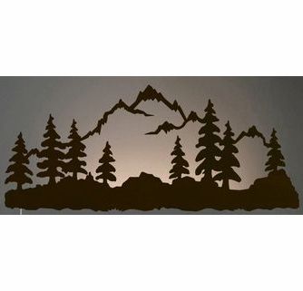 Well Liked 42" Mountain Scene Led Back Lit Lighted Metal Wall Art In For Mountains Wood Wall Art (View 11 of 15)