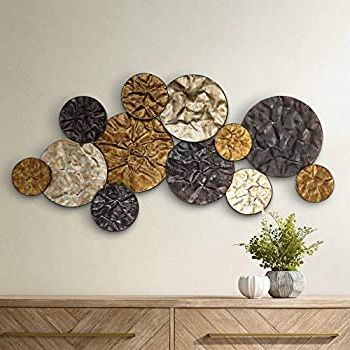 Well Liked Abstract Flow Wood Wall Art With Regard To Amazon: Adeco Abstract Metallic Wall Art Home Décor (View 11 of 15)