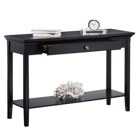 Well Liked Caviar Black Console Tables Intended For Threshold™ Avington Console Table – Black (View 8 of 15)