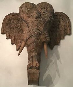 Well Liked Elegant Wood Wall Art For Elegant Thai Elephant Head Wooden Sculpture Figurine Wall (View 11 of 15)