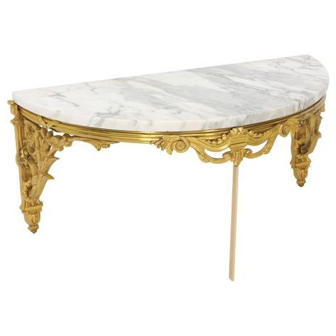 Well Liked Marble Top Console Tables With Regard To 1Stdibs Bronze, Marble Fine Top Demilune Neoclassical (View 5 of 15)