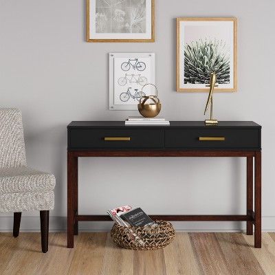 Well Liked Square Matte Black Console Tables Within Guthrie Two Tone Console Table Matte Black – Project  (View 1 of 15)