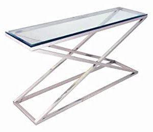 Well Liked Stainless Steel Console Table With X Legs: Amazon.co (View 8 of 15)