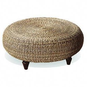 Well Liked Tropical Round Ottoman / Coffee Table – Natural Banana Inside Natural Woven Banana Console Tables (View 6 of 6)