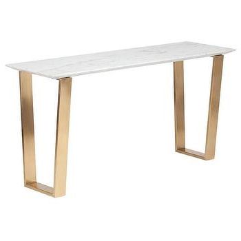 White Lacquer Console Table With Popular White Marble And Gold Console Tables (View 3 of 15)