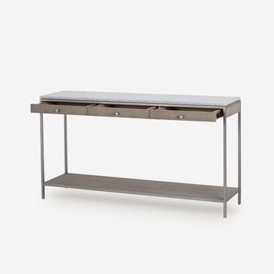 White Marble Console Tables Within Favorite Rufus Silver Oak Console Table White Marble Top (View 7 of 15)