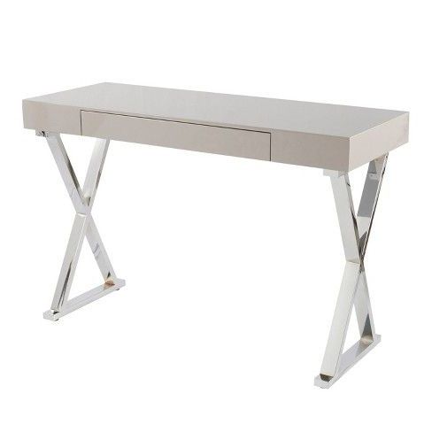 White Stone Console Tables Within Recent Luster Contemporary Console Table Gray – Lumisource (View 1 of 15)