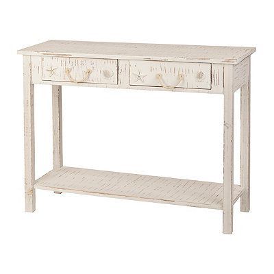 Whitewash 2 Drawer Coastal Console Table (View 13 of 15)