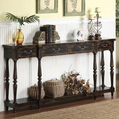 Widely Used Black And White Console Tables For Coast To Coast Weathered Black 4 Drawer Console (View 4 of 15)