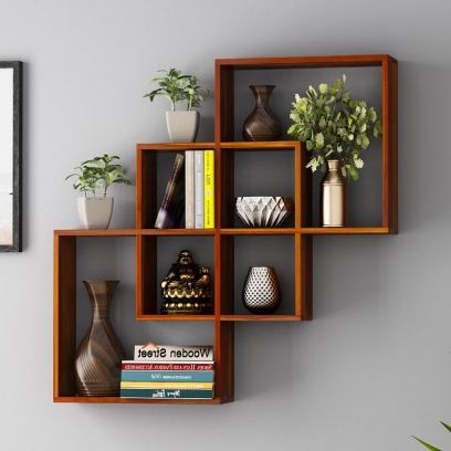 Widely Used Buy Wooden Wall Shelves Online In Hyderabad @Wooden Street For Minimalist Wood Wall Art (View 2 of 15)