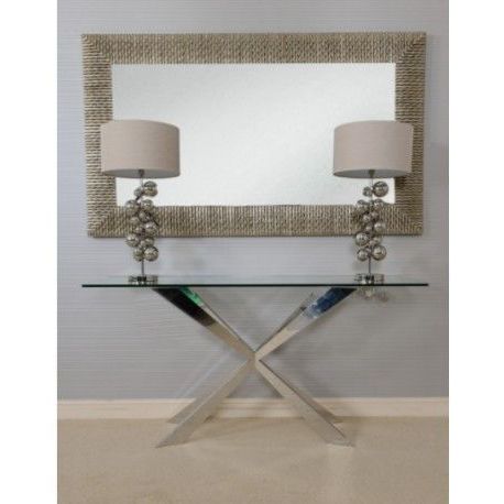 Widely Used Cleo Console Table In Polished Stainless Steel With Glass Throughout Gloss White Steel Console Tables (View 1 of 15)