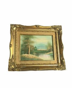 Widely Used Nature Wood Wall Art Throughout Nature Landscape Oil Painting Framed Gold Gilded Ornate (View 8 of 15)