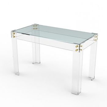 Widely Used Silver And Acrylic Console Tables With Regard To Acrylic Extendable Dining Table Gold Leaf Antique Marble (View 15 of 15)