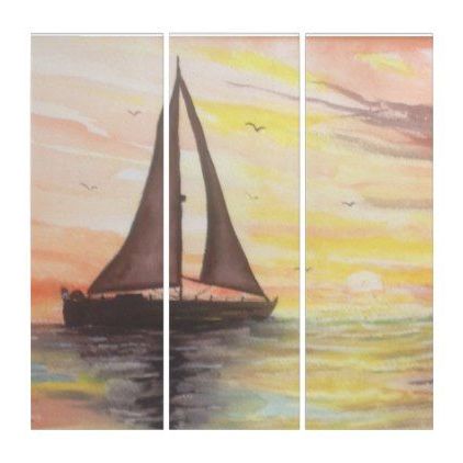 Widely Used Sunset Wall Art With Sailing Into The Sunset Triptych (View 4 of 15)