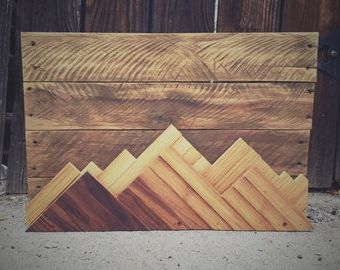 Widely Used Wooden Mountain Range Wall Art234Woodworking On Etsy Pertaining To Mountain Wall Art (View 5 of 15)