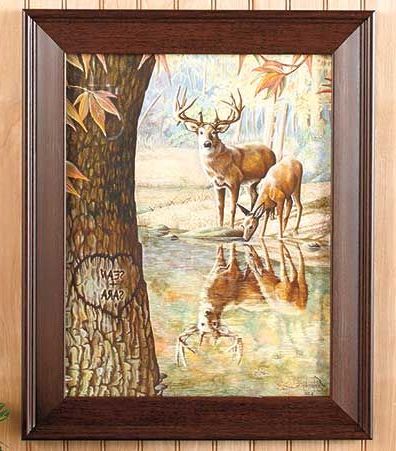 Wildlife Decor, Deer In Colorful Framed Art Prints (View 15 of 15)