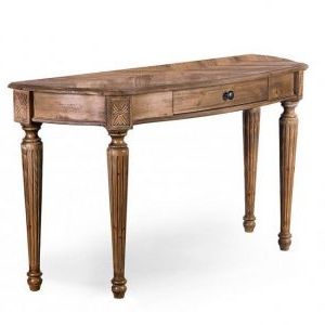 Wood Veneer Console Tables Pertaining To Most Up To Date Lloyd Weathered Oat Sofa Table Demilune Top Wood Veneers (View 14 of 15)