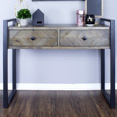 Wood Veneer Console Tables Regarding Famous 17 Stories Delphine Console Table In  (View 3 of 15)