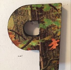 Wooden Letter Initial Small P Camo Camouflage Mossy Oak 3 Regarding Best And Newest Oak Wood Wall Art (View 7 of 15)