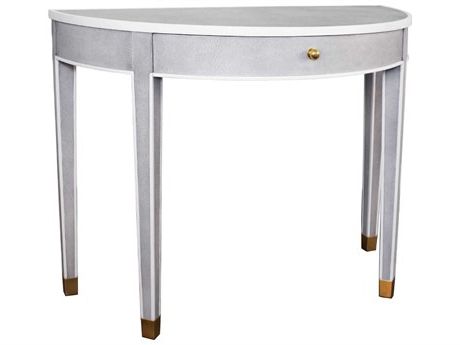 Worlds Away Light Grey Faux Shagreen / Matte White Lacquer With Regard To Current Gold And Mirror Modern Cube Console Tables (View 9 of 15)