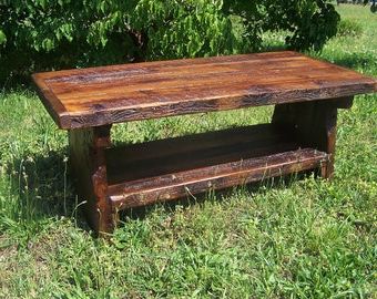 Wormy Chestnut Reclaimed Wood End Table With With Regard To Fashionable Smoke Gray Wood Square Console Tables (View 11 of 15)