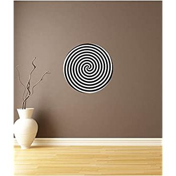 12" Hypnotic Spiral Wall Dot Decal Vinyl Sticker Graphic Removable Pertaining To Newest Swirly Rectangular Wall Art (View 1 of 15)