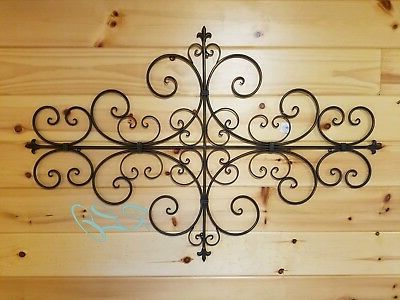 2017 Brass Iron Wall Art With Regard To Large Tuscan Old World Decorative Scroll Wrought Iron Wall Grille Art (View 5 of 15)